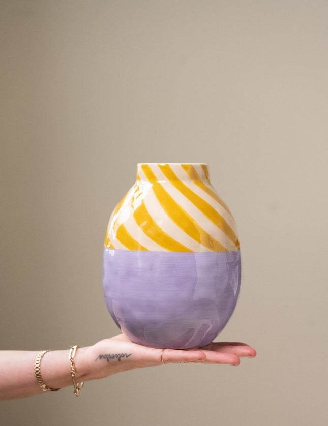 Vase Stripe Orange/Lilac - Things I Like Things I Love