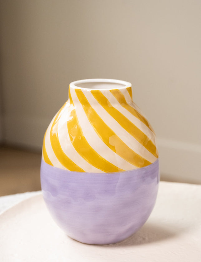 Vase Stripe Orange/Lilac - Things I Like Things I Love