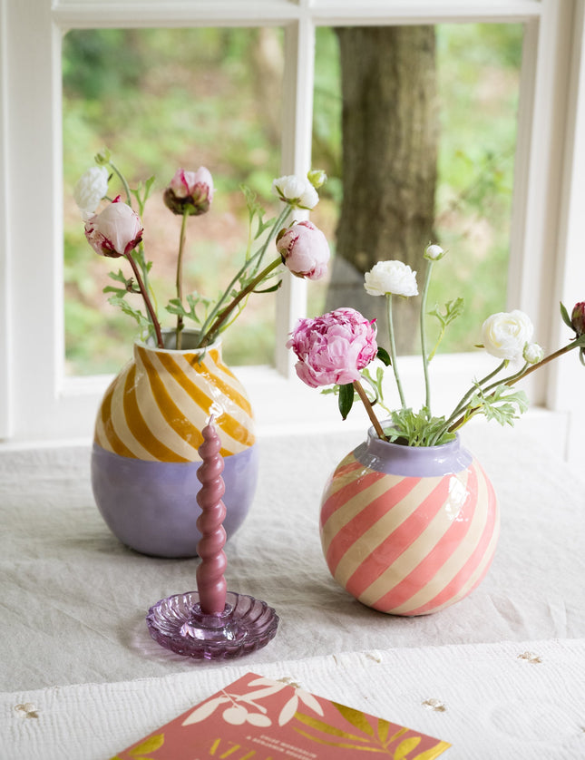 Vase Stripe Orange/Lilac - Things I Like Things I Love