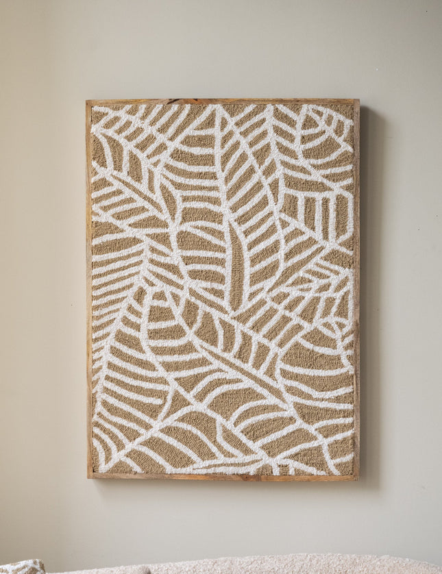 Wall Art Leaf Cotton Beige - Things I Like Things I Love